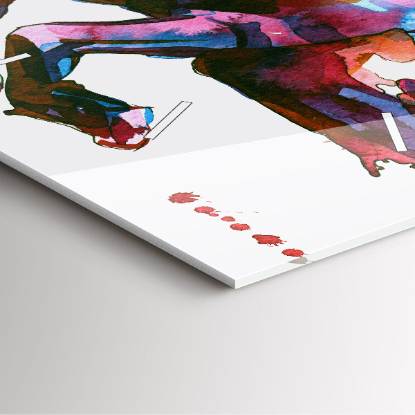 Szögletes fali üvegóra Egy ló szökésben