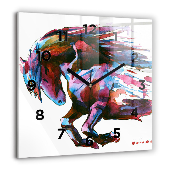 Szögletes fali üvegóra Egy ló szökésben