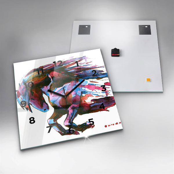 Szögletes fali üvegóra Egy ló szökésben