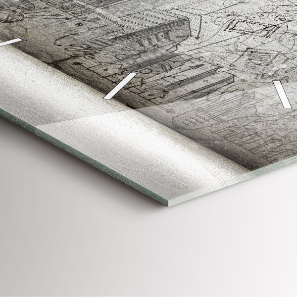 Szögletes fali üvegóra Vázlat a városról