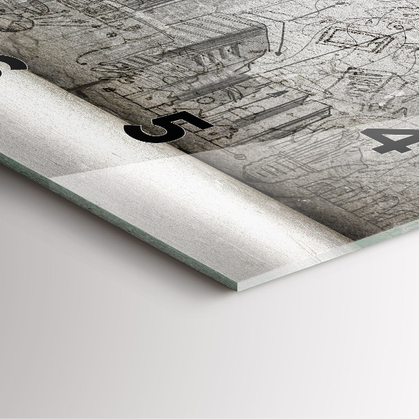 Szögletes fali üvegóra Vázlat a városról