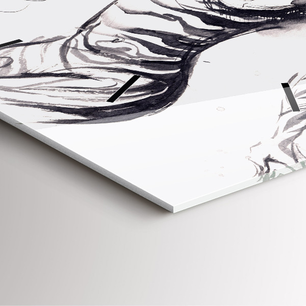 Szögletes fali üvegóra Nő és zebrák