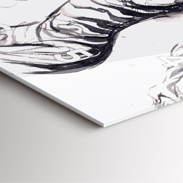 Szögletes fali üvegóra Nő és zebrák