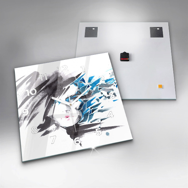 Szögletes fali üvegóra Absztrakt női arc