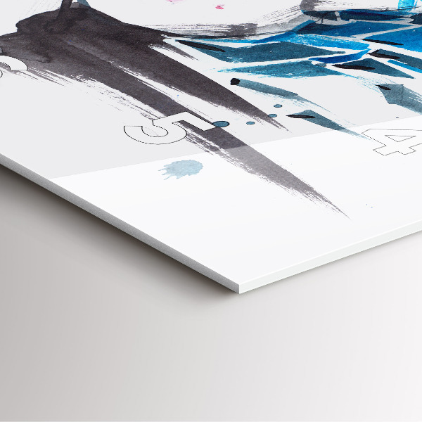 Szögletes fali üvegóra Absztrakt női arc