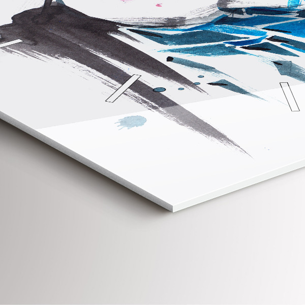 Szögletes fali üvegóra Absztrakt női arc