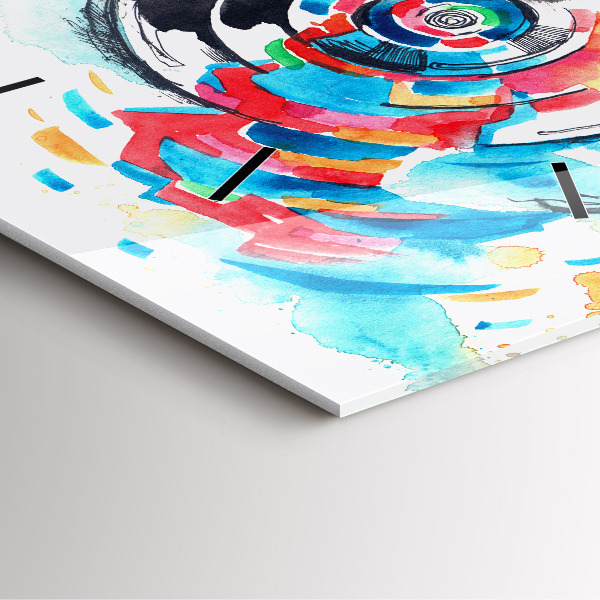 Szögletes fali üvegóra Fotós nő