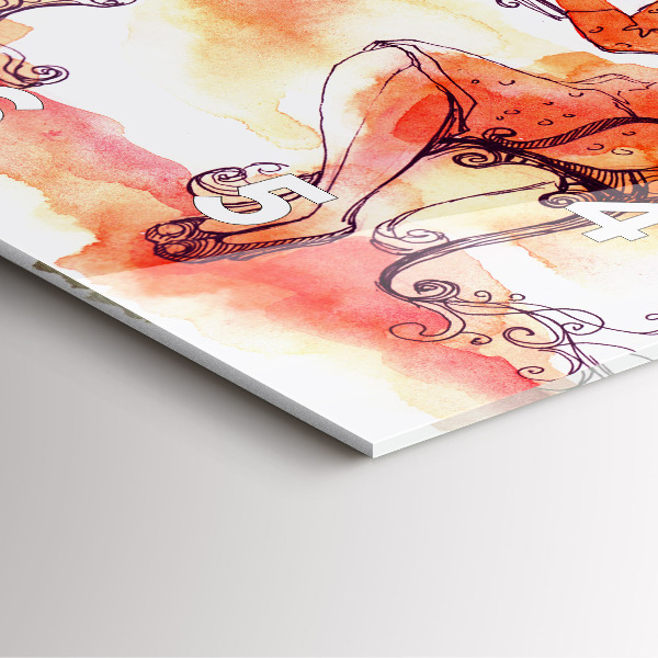 Szögletes fali üvegóra Nő teát iszik