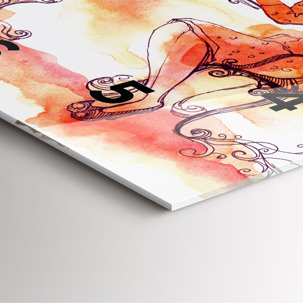 Szögletes fali üvegóra Nő teát iszik