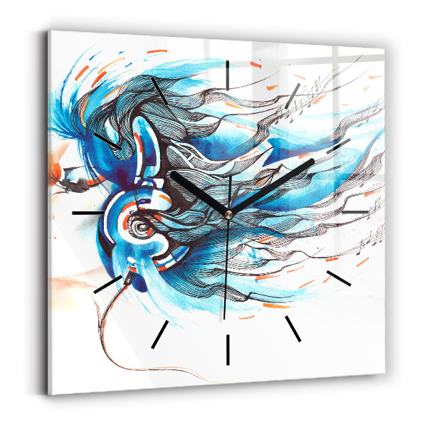 Szögletes fali üvegóra Egy kézibeszélő illusztrációja