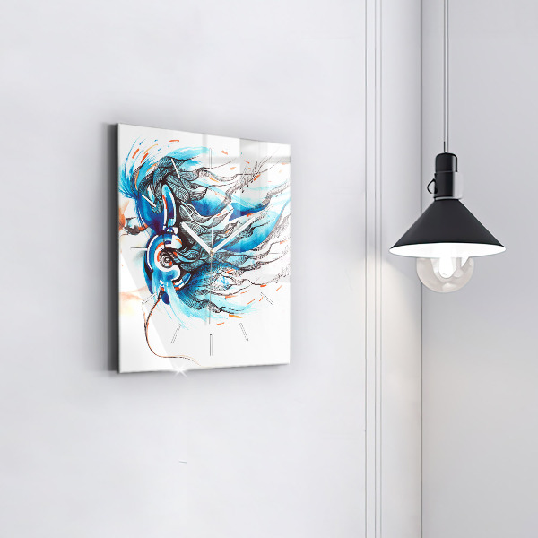 Szögletes fali üvegóra Egy kézibeszélő illusztrációja