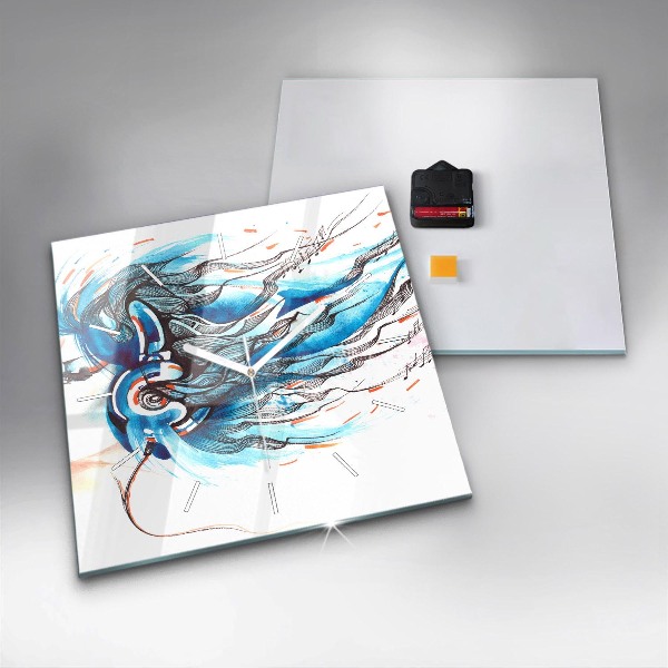 Szögletes fali üvegóra Egy kézibeszélő illusztrációja