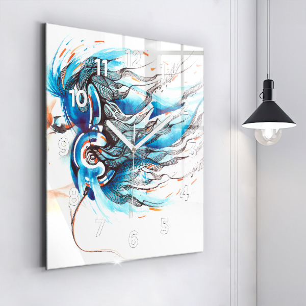 Szögletes fali üvegóra Egy kézibeszélő illusztrációja