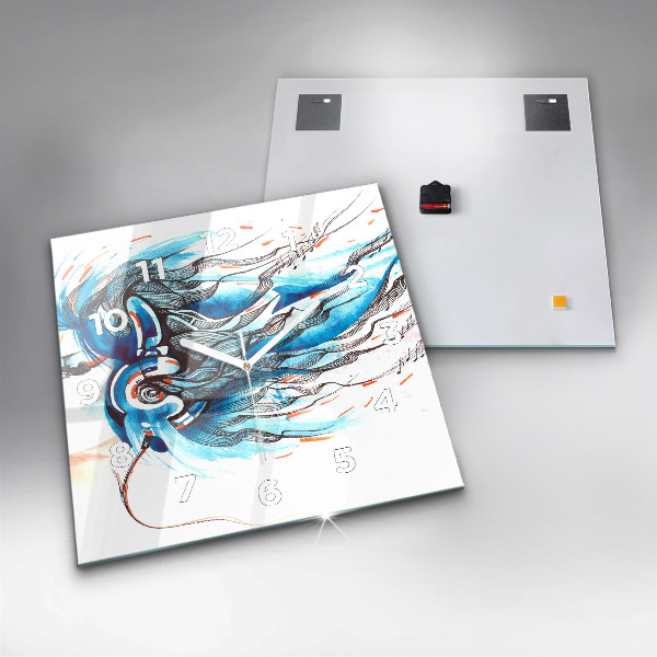 Szögletes fali üvegóra Egy kézibeszélő illusztrációja