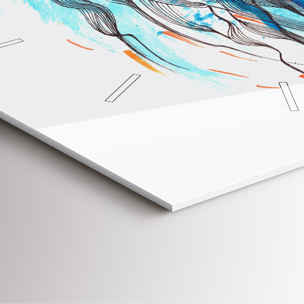 Szögletes fali üvegóra Egy kézibeszélő illusztrációja