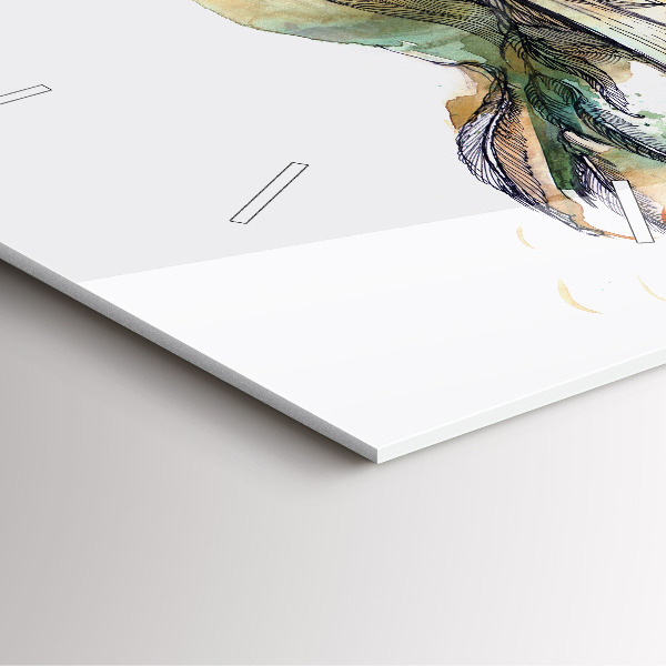 Szögletes fali üvegóra A madár és a könyv