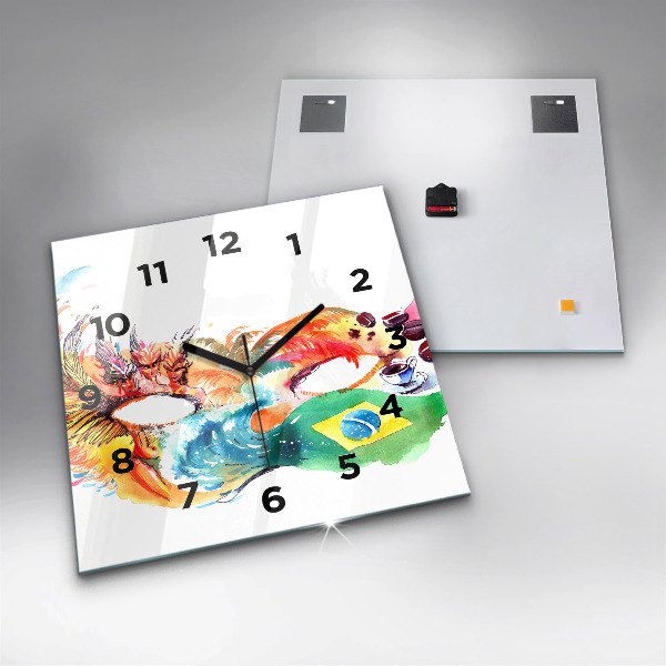 Szögletes fali üvegóra Kultúra - brazil zászló