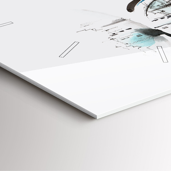 Szögletes fali üvegóra Város szemüvegben