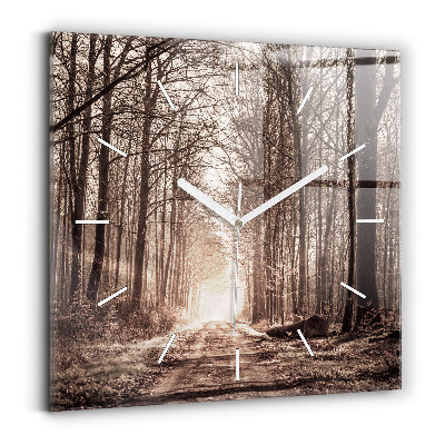 Szögletes fali üvegóra Erdei ösvény szépia