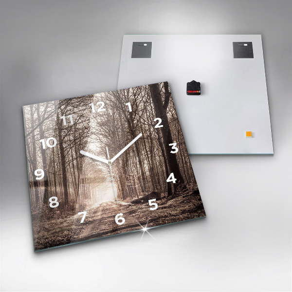 Szögletes fali üvegóra Erdei ösvény szépia