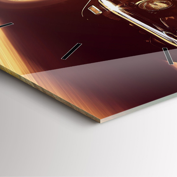 Szögletes fali üvegóra Klasszikus régi autó