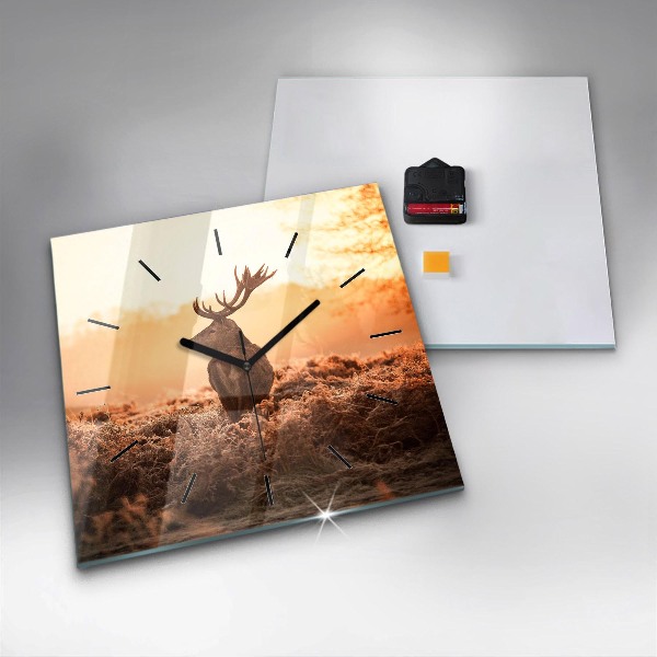 Szögletes fali üvegóra Szarvas napkeltekor