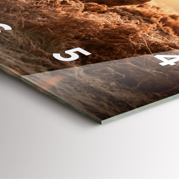 Szögletes fali üvegóra Szarvas napkeltekor