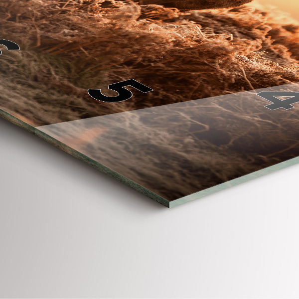 Szögletes fali üvegóra Szarvas napkeltekor