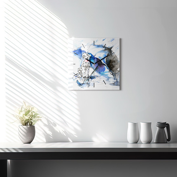 Szögletes fali üvegóra Dalmata és esernyő