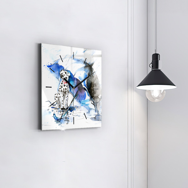 Szögletes fali üvegóra Dalmata és esernyő