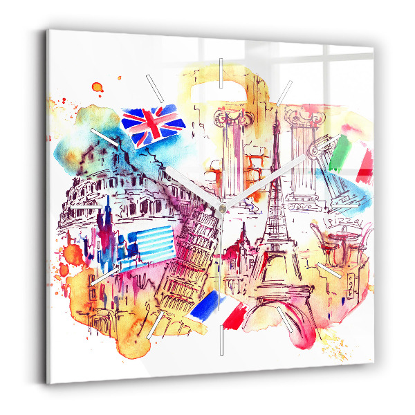 Szögletes fali üvegóra Vonzó országok a világon