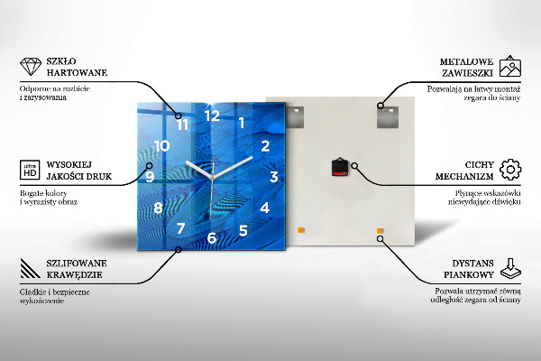 Szögletes fali üvegóra Festett sirály