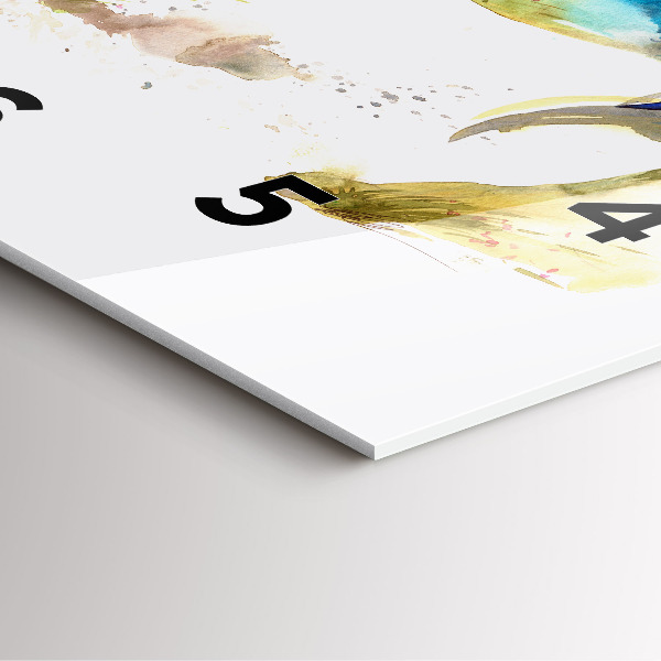 Szögletes fali üvegóra Festett hegyek és ló