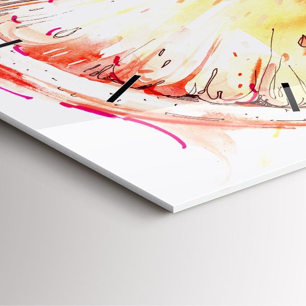 Szögletes fali üvegóra Narancssárgára festve