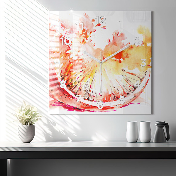 Szögletes fali üvegóra Narancssárgára festve