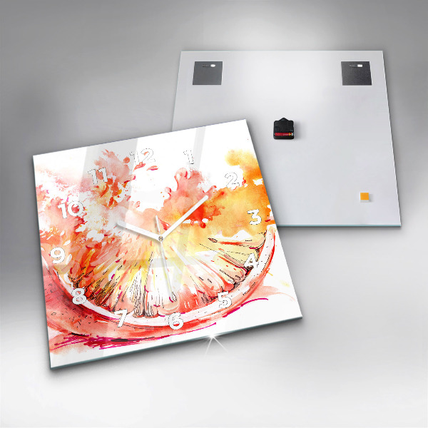 Szögletes fali üvegóra Narancssárgára festve