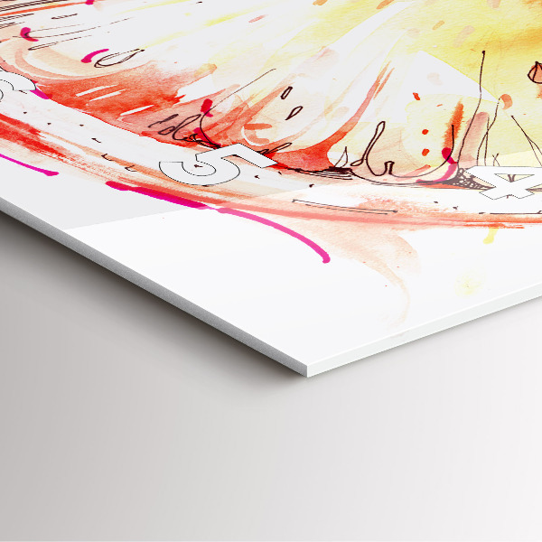 Szögletes fali üvegóra Narancssárgára festve