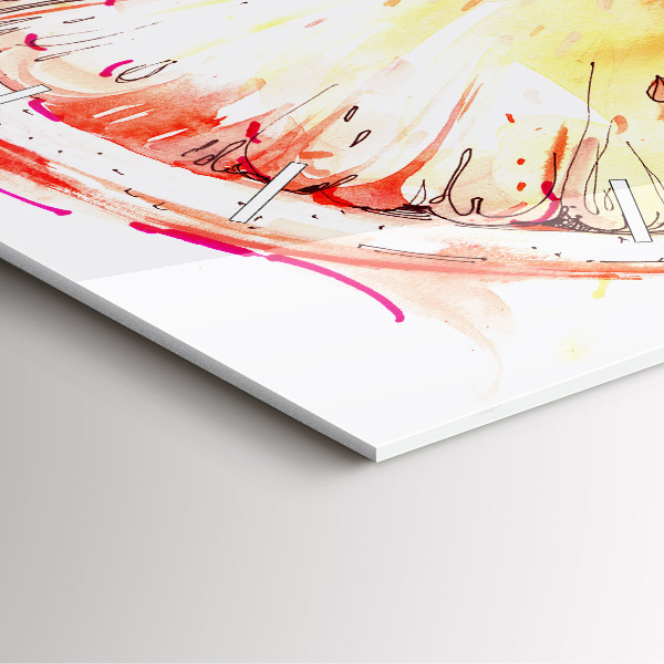 Szögletes fali üvegóra Narancssárgára festve