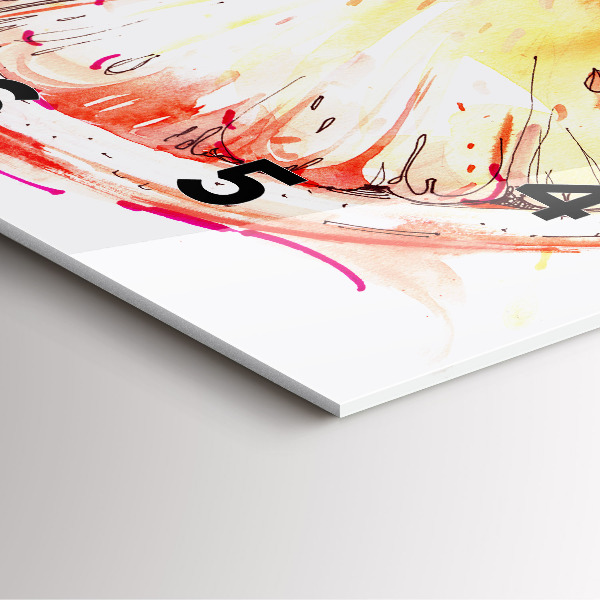 Szögletes fali üvegóra Narancssárgára festve