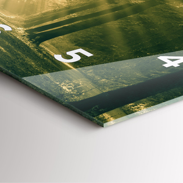 Szögletes fali üvegóra Napsugarak erdő