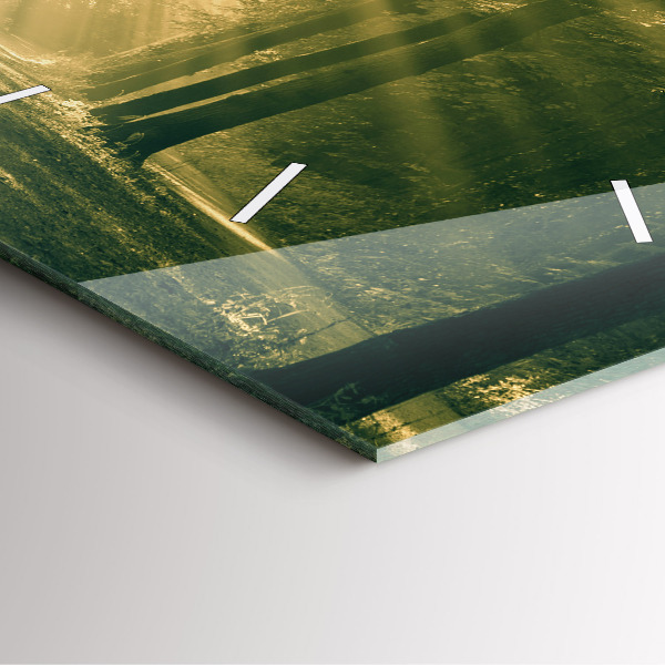 Szögletes fali üvegóra Napsugarak erdő