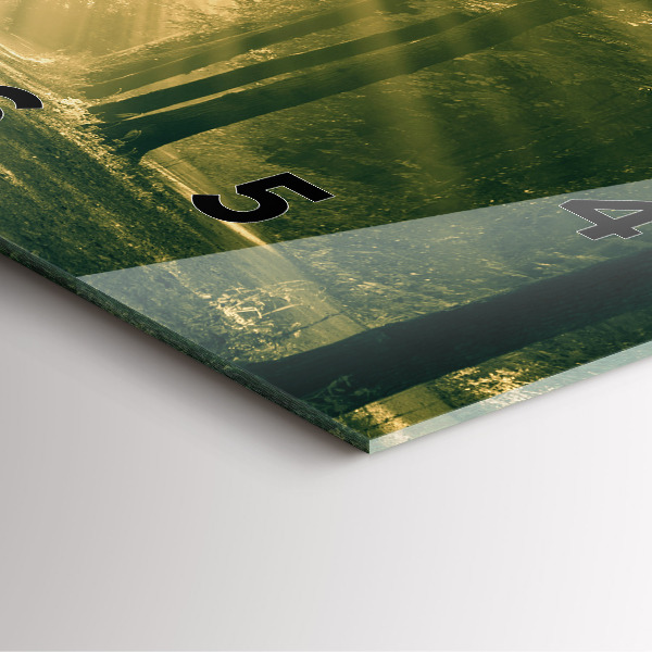 Szögletes fali üvegóra Napsugarak erdő