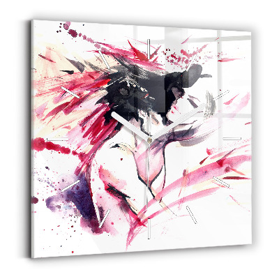 Szögletes fali üvegóra Szerelmesek absztrakció