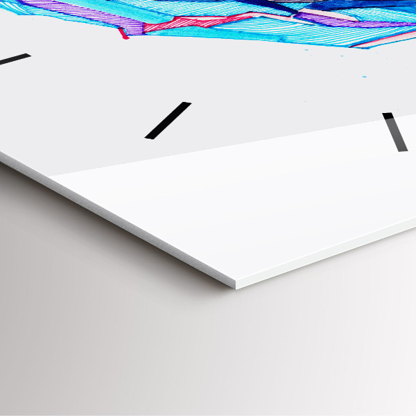 Szögletes fali üvegóra Síelő