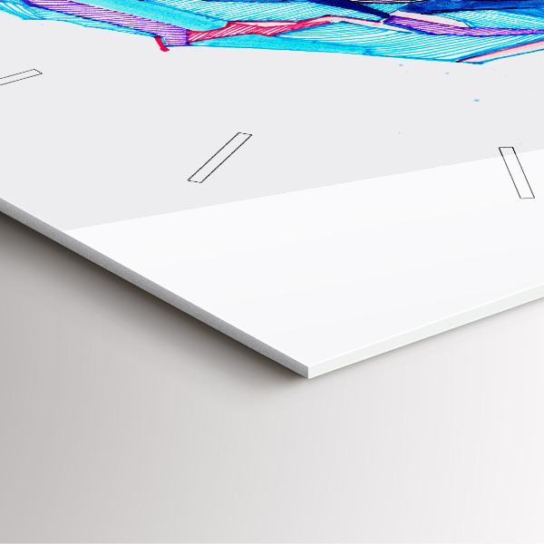 Szögletes fali üvegóra Síelő