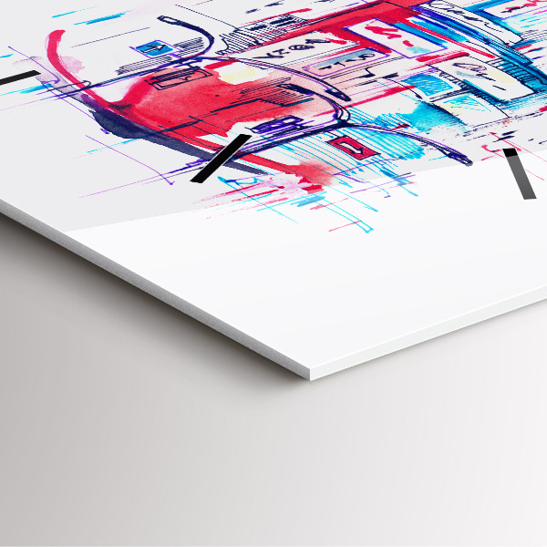 Szögletes fali üvegóra Piros sarkú