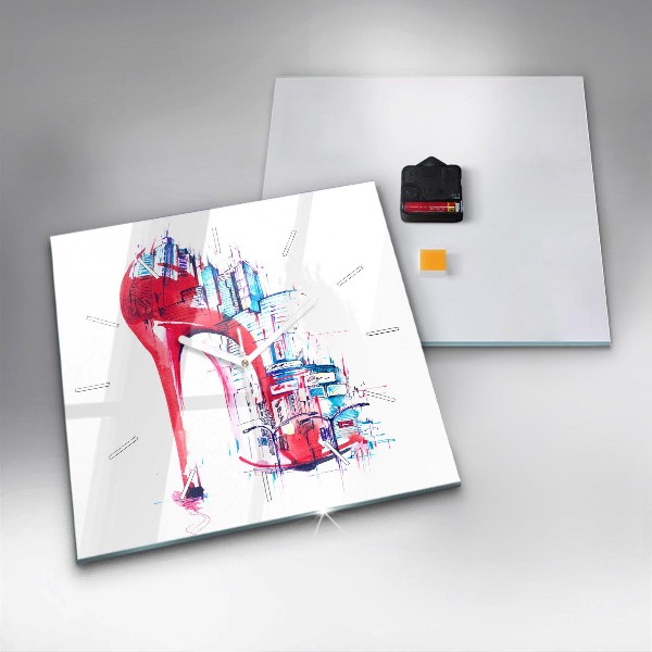 Szögletes fali üvegóra Piros sarkú