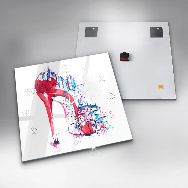 Szögletes fali üvegóra Piros sarkú