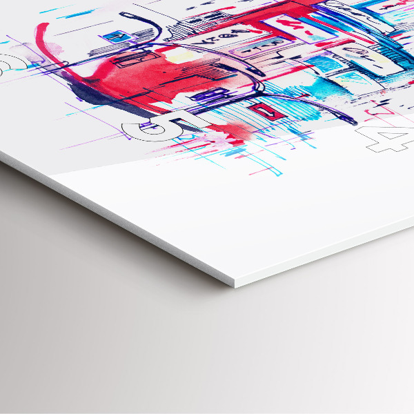 Szögletes fali üvegóra Piros sarkú