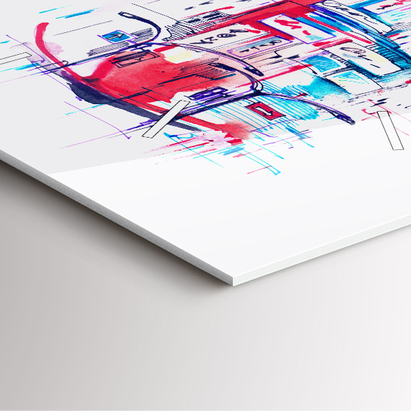 Szögletes fali üvegóra Piros sarkú